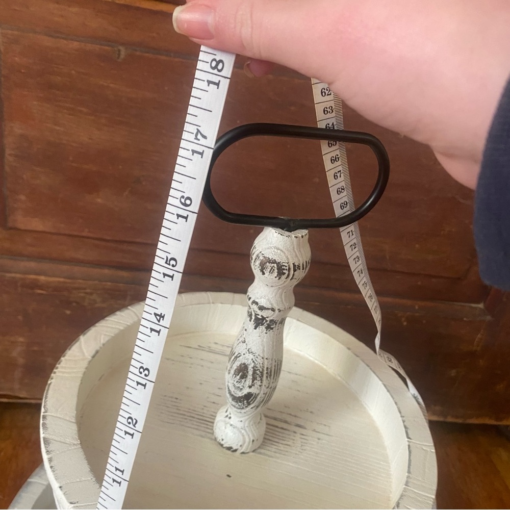 Rustic Two-Tiered White Stand/Tray - Picture 6 of 6